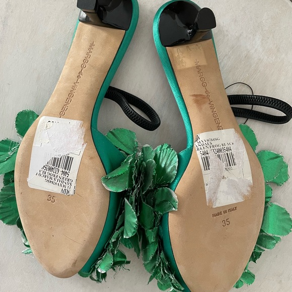 Marco De Vincenzo Green Slingback Sandals Size 35/5 - Picture 4 of 9